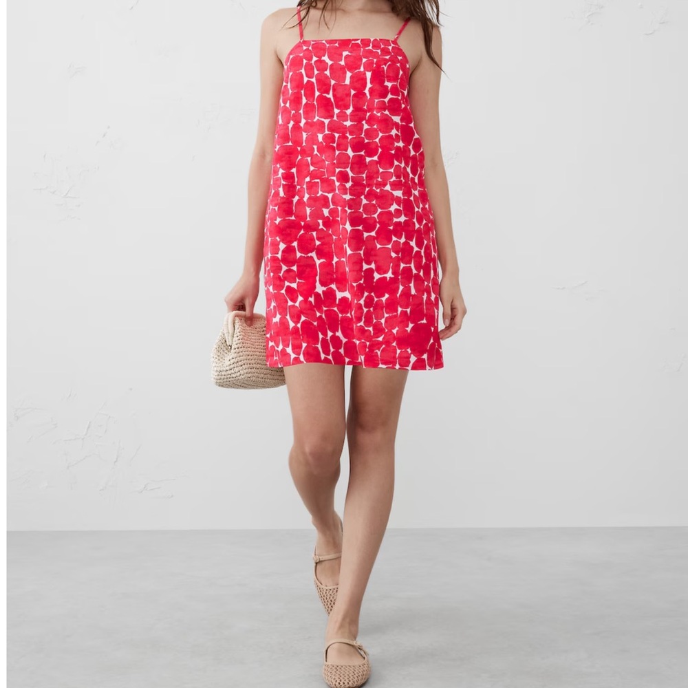 Banana Republic Pink Pebble Linen-blend Strappy Mini Dress